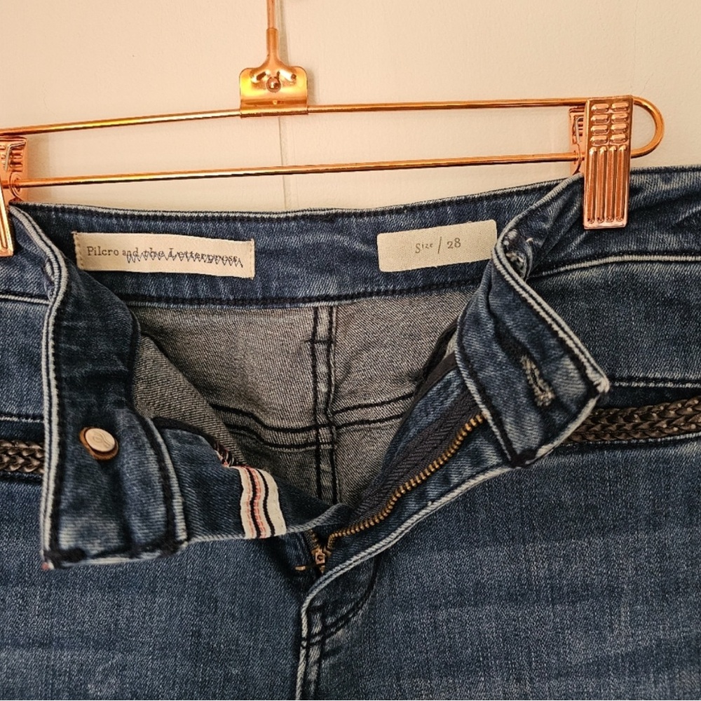 Pilcro & The Letterpress Anthropologie Wide Leg Flare Jeans Short Length - Picture 7 of 9